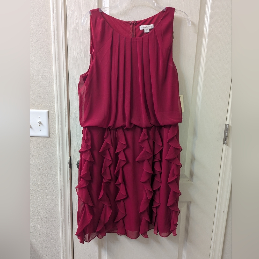 Coldwater Creek Vibrant Red Ruffle Dress
